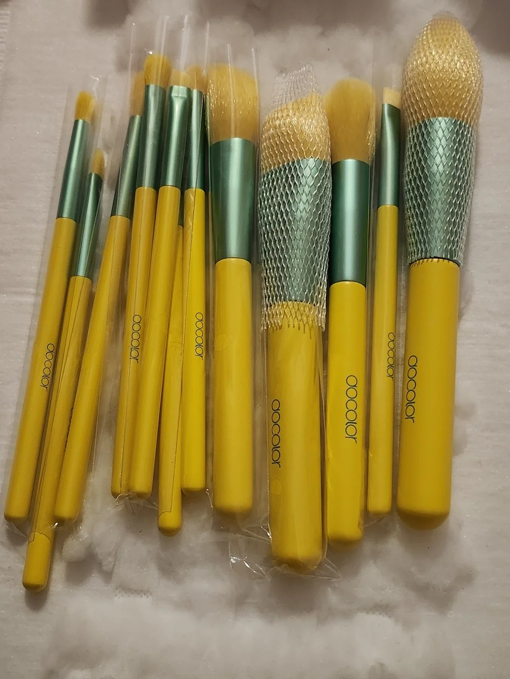 Yellow & Green Makeup Brush Set
